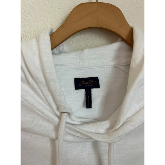 Good‎ Man Brand white Soft Slub Hoodie sweater size L - Picture 4 of 8